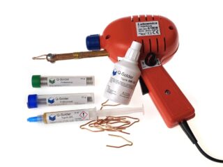 Kit for soldering electronics with a 100 W transformer soldering iron.