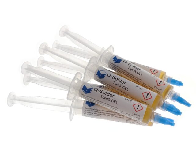 Several syringes of Q-Solder 10 ml flux.